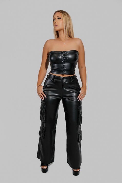 Bad News Leather Cargo Pants