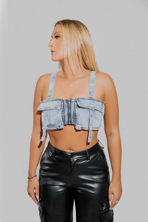 Keep Me Close Denim Top