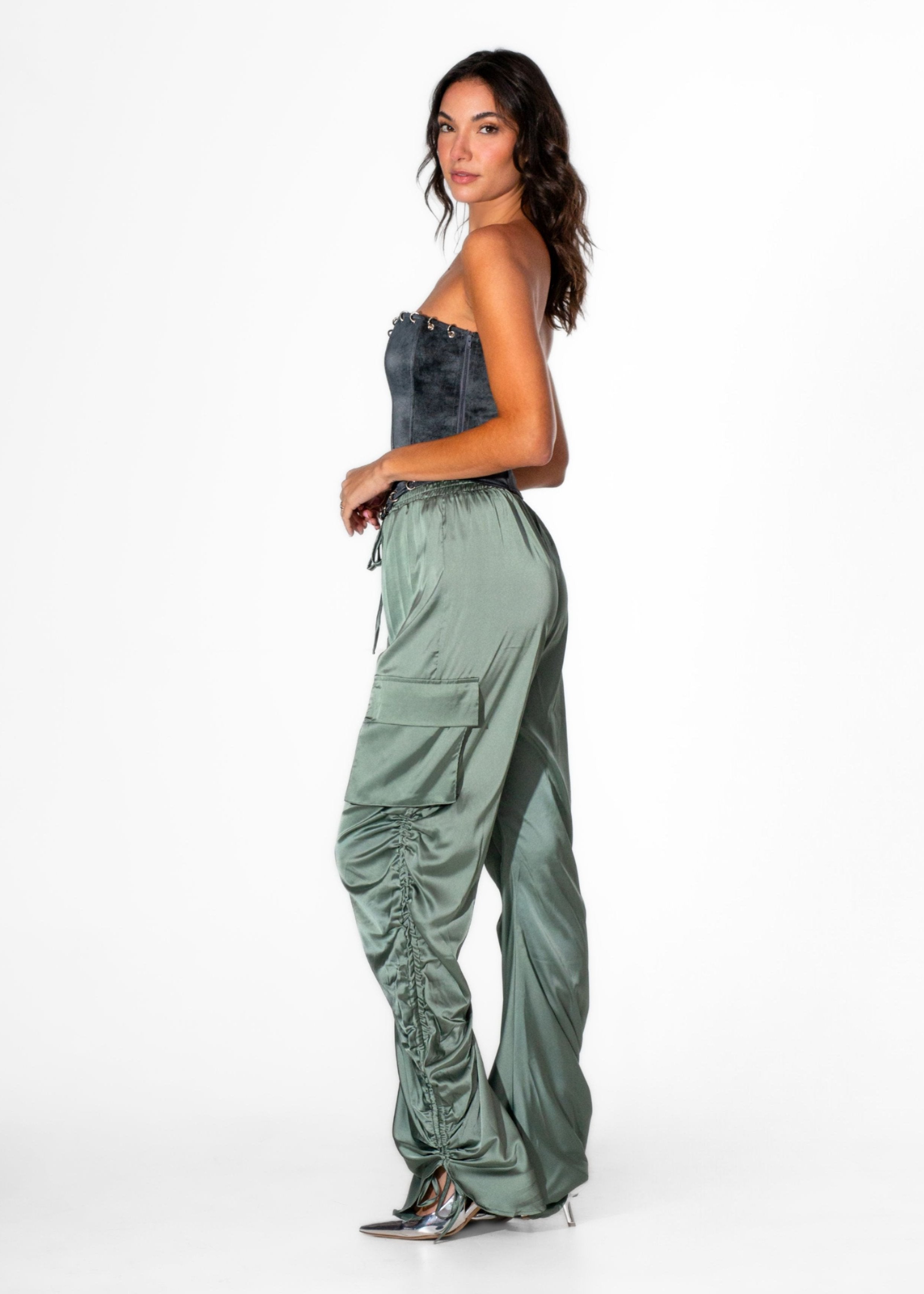 Distressed Pierced Corset Top