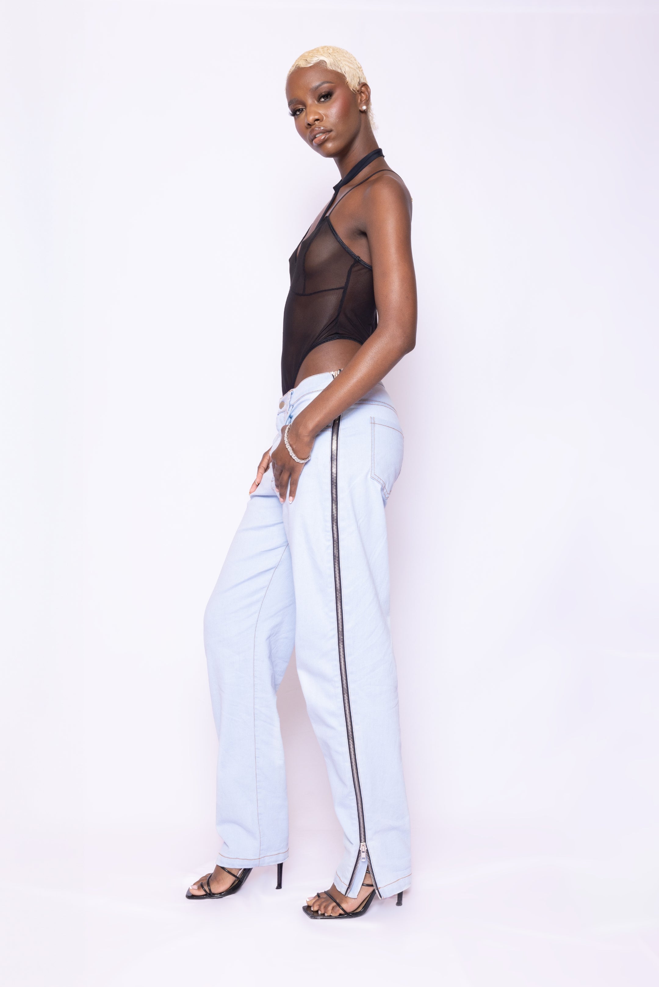 Mesh Halter Bodysuit | Laurenelle